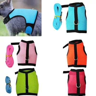 £4.31 • Buy Rabbit Vest Harness Leash Lead Small Animal Pet Mesh Hamster Traction Rope