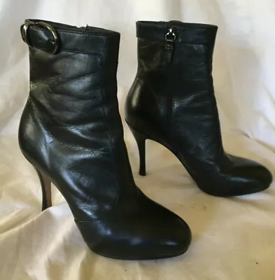 VIA SPIGA Women’s Ankle Boots Buckle   Black Size 6.5 • $23