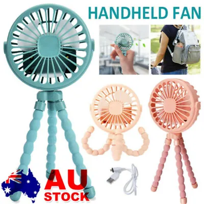 $18.95 • Buy Mini USB Fan Flexible Octopus Clip-on Handheld Fans For Baby Stroller With LED