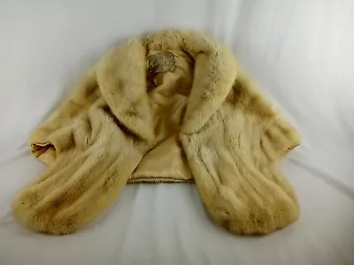 Vintage Mink Antique Mink White Fur Stoll Caplet Jacket Gunther Jaeckel Furs • $35