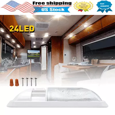 RV 12V LED Interior Ceiling Light Boat Camper Trailer Single Dome W/Switch 24LED • $11.99