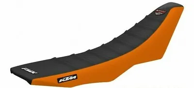 FMX Black & Orange Pleated Seat Cover For KTM Duke 690 ENDURO R SMC 2008/2018 • $94.99