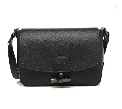 NWT Longchamp Roseau Toggle Flap Leather Crossbody Bag Black Gunmetal AUTHENTIC • $399.90