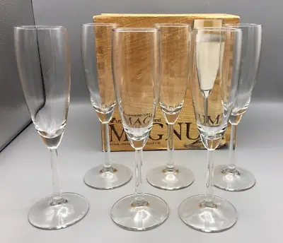 Royal Leerdam Holland Magnum Hand Blown Glass 6 Champagne Flutes • $29.95