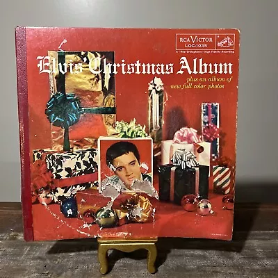 ELVIS PRESLEY Elvis Christmas Album Vinyl 1957 First Pressing Mono LOC-1035 VG • $59.99