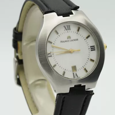 Maurice Lacroix Siras Quartz Steel Men's Watch 04853 With Leather Vintage ML017 • £230.05