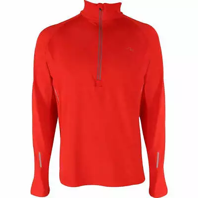 More Mile Mens Alaska Half Zip Long Sleeve Running Top - Red • £18.50