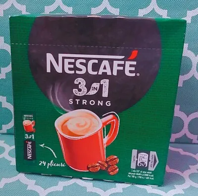 24 Sachets NESCAFE 3in1 STRONG Instant Coffee 24 Sachets Free P&p Cheap • £10.97