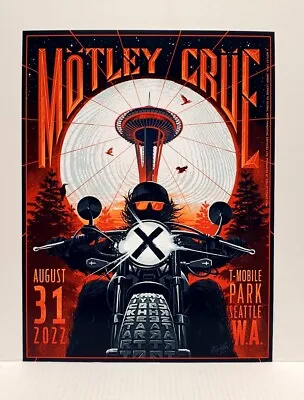 Motley Crue SEATTLE Poster 8/31/ 2022 Stadium Tour 13 X 17 Lithograph Reprint • $59.95