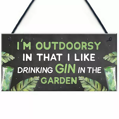 Funny Gin Gift For Home Bar Hanging Garden Shed Plaque Bar Pub Sign Alcohol Gift • £3.99