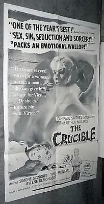 THE CRUCIBLE Orig 1958 One Sheet Movie Poster MYLENE DEMONGEOT/SIMONE SIGNORET • $47.99