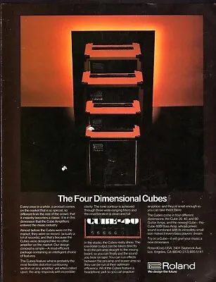 $17.25 • Buy Vtg 70s ROLAND CUBE AMPLIFIERS MAGAZINE PRINT AD Amp Guitar Bass 20 40 60 Pinup