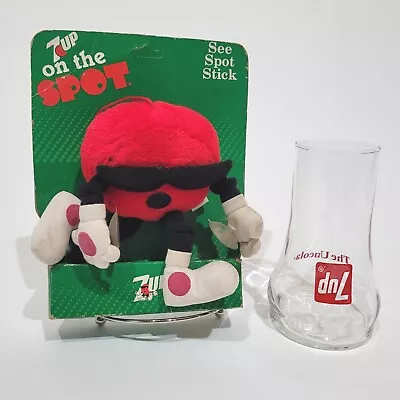 VINTAGE 7-UP SODA POP On The Spot Plush Stick 5  TOY RARE BOX 1988 Uncola Cup • $31.88