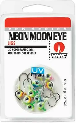 VMC Neon Moon Eye Jig UV Bright - 10 Piece Kit - 1/16 Oz - NEW! • $9.95