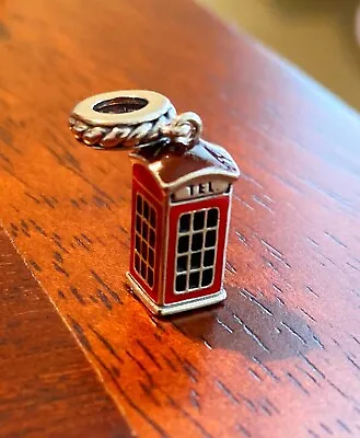 English Red Telephone Booth 925 Sterling Silver Charm For Bracelet London • $13.99