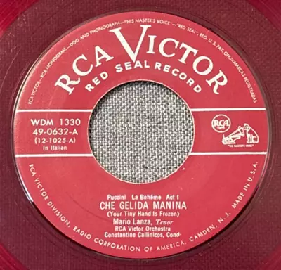 Mario Lanza - Celeste Aida / Che Gelida Manina - 7  45 RPM Vinyl • $9.99