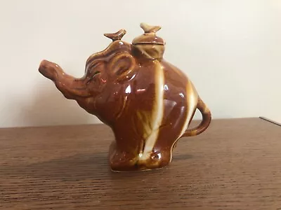 Vintage Elephant With Birds Mini Teapot 5  Tall China • $18