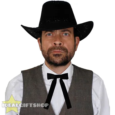 Western Bow Tie Kentucky Cowboy Gambler Sheriff Fancy Dress Accessory Mens Adult • £3.49