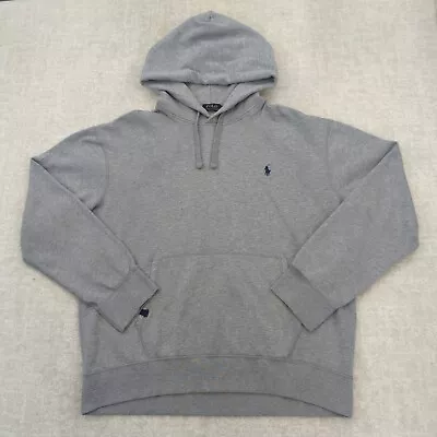 Polo Ralph Lauren Hoodie Mens XL Extra Large Sweatshirt Pony Logo Gray Fleece • $24.95