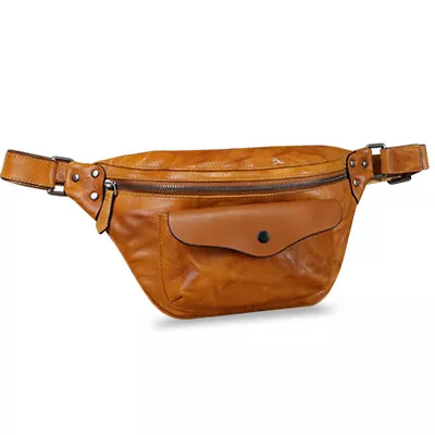 Vintage Genuine Leather Women Men Fanny Pack Sling Bag Waist Pack Crossbody Bag • $135