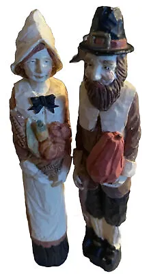 Pilgrim Couple  Figurines Set Of 2 ( 8 And 9 ) Harvest Thanksgiving Resin • $11