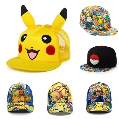 £6.59 • Buy Boys Girls Pokemon Pikachu Adjustable Baseball Cap Sun Snapback Hat Kids Gift UK