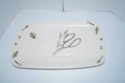 Pfaltzgraff Naturewood Large Platter Garden Scissors Serving Stoneware 14  Euc • £28.94