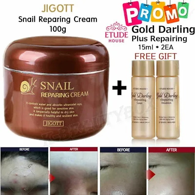 Best Snail Cream 100ml + ETUDE HOUSE Gold Darling Plus Repairing Toner+Emulsion • $14.98