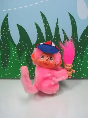 1974 Monchichi Monkey Clip On - 3  Troll Doll - MADE IN JAPAN W/1  Russ Troll • $19.95