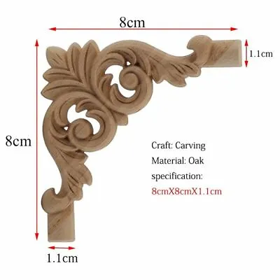 $4 • Buy Wooden Applique Carving Lines Cabinet Wood Rose Rubber Accessories Decoration 
