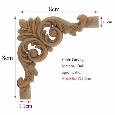 $4 • Buy Wooden Applique Carving Lines Cabinet Wood Rose Rubber Accessories Decoration 