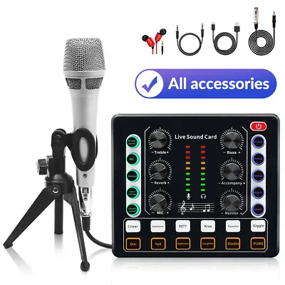 Headset Studio Recording Kit Podcast Music Mixer Equipment Condenser Microphone • $42.49