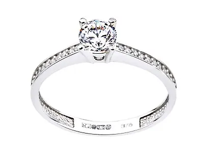 £82.95 • Buy 9ct White Gold 0.50ct Simulated Diamond Solitaire Engagement Ring Size J To S
