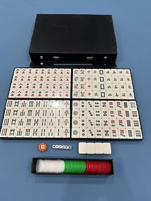 Brand NEW Chinese Mahjong Game Set 144 Tiles In Case 1” 6/16 X 1” Inch Tiles • $24.88