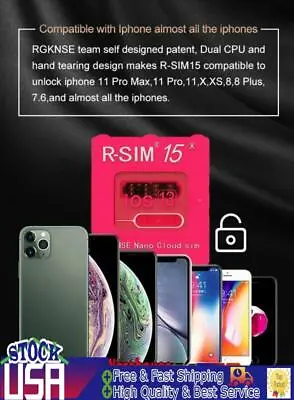 Upgrade RSIM-15 Nano Unlock Card For IPhone 11 Pro X XS Max 8 IOS 14.7 US • $7.85