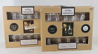 Studio Mercantile 10' Decorative String Lights Clothespin Holders Set Of 2 • $9