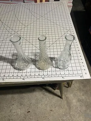 Lot Of 3 Clear Bud Vase Glass B233 • $15.83
