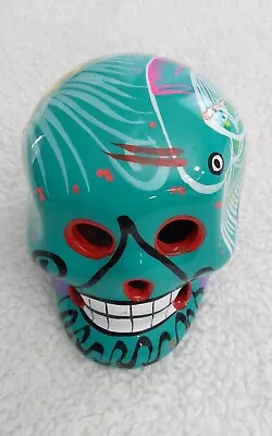 Ceramic Hand Painted  Day Of The Dead  Sugar Skull Made In Mexico Dia De Muertos • $12.99