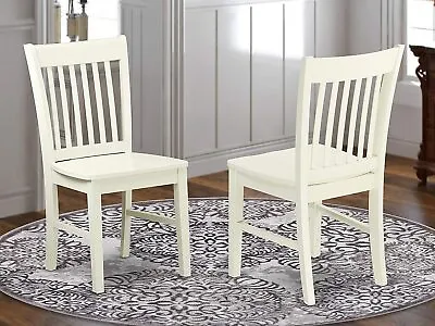 Set Of 4 Norfolk Dinette Kitchen Dining Chairs With Wood Seat In Linen Off-white • $320