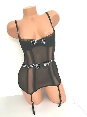 Victoria's Secret Very Sexy Luxe Lingerie Quarter Cup Embellished Merry Widow XS • $44