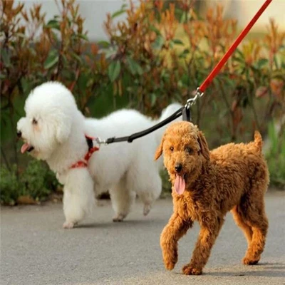 $4.96 • Buy Duplex Double Dog Coupler Twin Lead Rope For 2 Way Two Pet Dogs Walking  FW