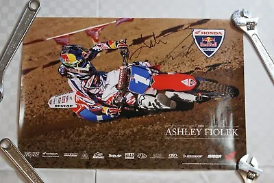 Ashley Fiolek Signed Vintage Motocross Fox Racing Honda Supercross Mx Dirtbike • $29