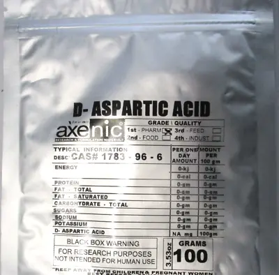 100 Grams D-Aspartic Acid Powder DAA CAS # 1783-96 - 6  • $6.25