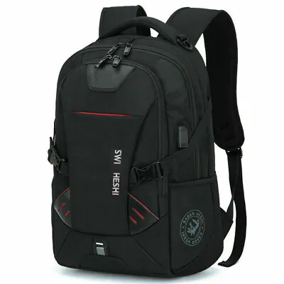 New Men School Laptop Backpack Travel College 15.6 Inch Notebook Black • $36