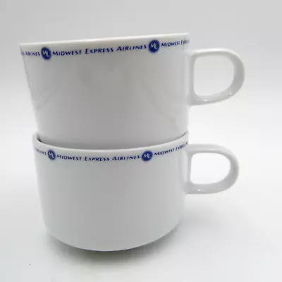 Midwest Express Airlines 2 Coffee Cups 3x2 Inch ABCO CU-02 • $16.98