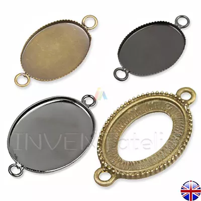 £4.39 • Buy 5x Oval 13x18mm 25x18mm Cameo Cabochons Setting Frame Base Bezel Connector _729.