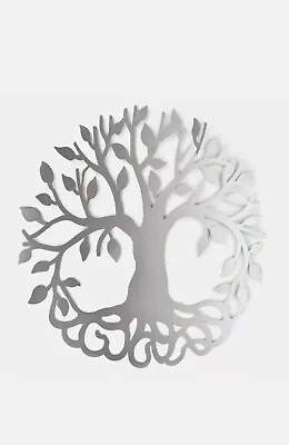 £44.95 • Buy Large Silver Tree Of Life Wall Art Ornament For Home Or Garden 58cm