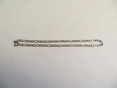 Vintage Sterling Silver ITALY Figaro Chain Link 10  Anklet Bracelet • $29.99