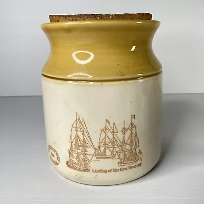 Bendigo Pottery - Canister - Landing Of The First Fleet 1788 -￼ Vintage Nautical • $34.99