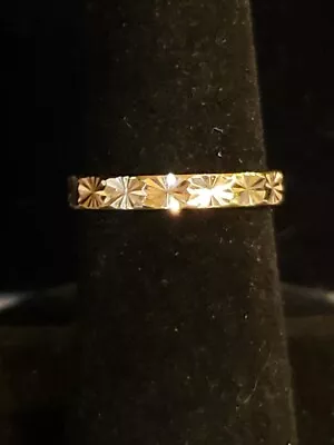 MILOR DIAMOND CUT ETERNITY BAND Ring Rose Gold Over Sterling Silver Size 7 • $32.95